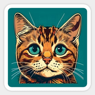 Lovely Cat Face Beautiful - Colorful Kitten Lover Sticker